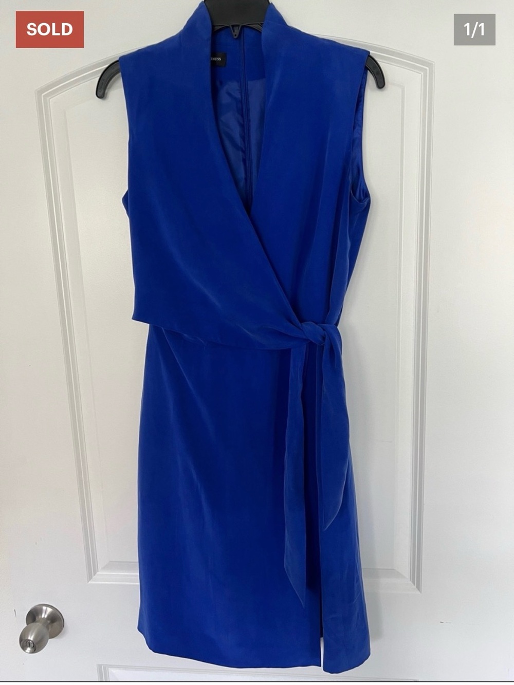 Sleeveless Wrap Dress in Royal Blue